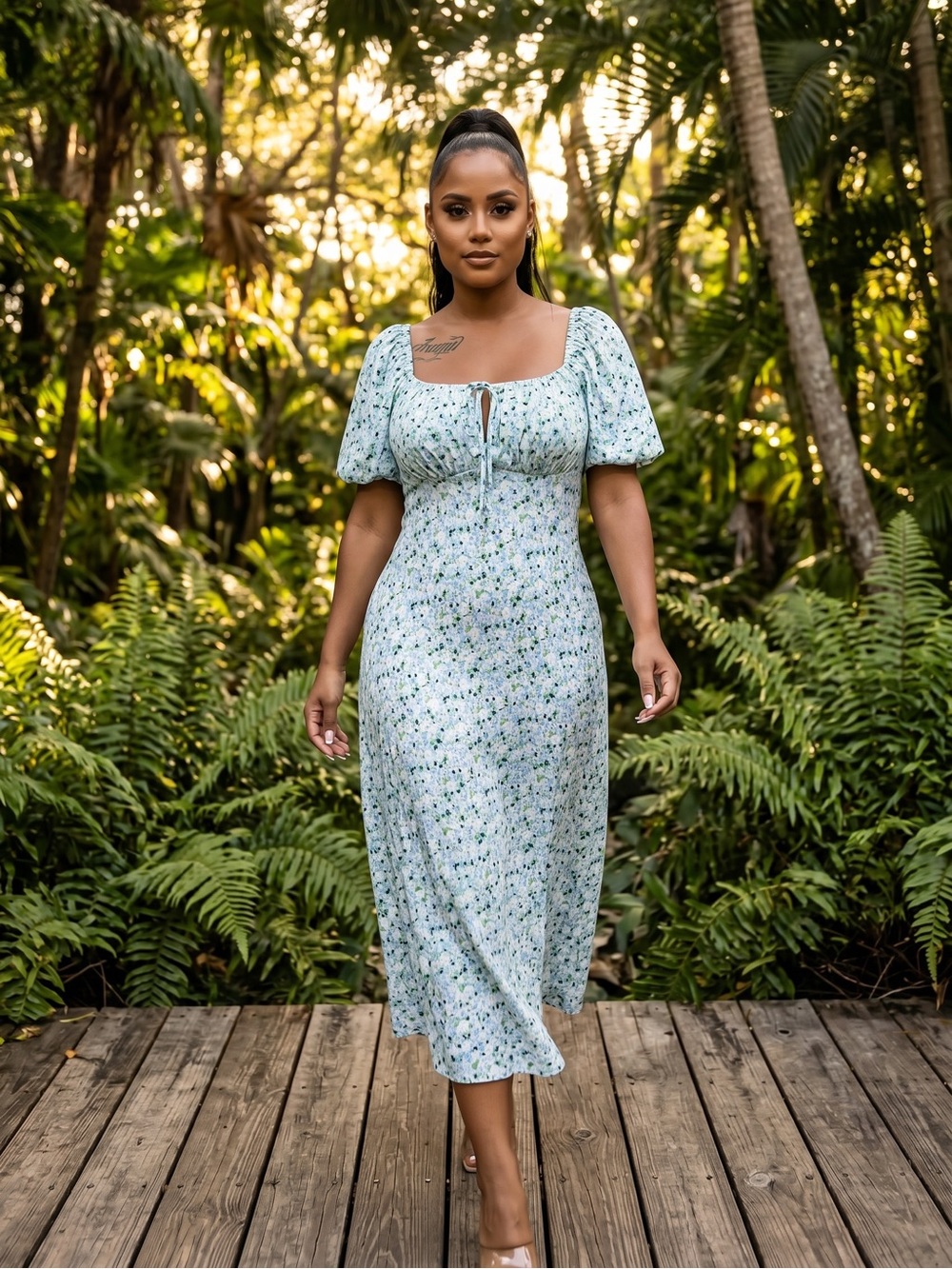 a new day Light Blue Floral Maxi Dress